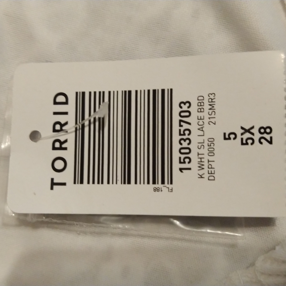 Torrid White Lace Babydoll Top Tank Blouse Size 5 5X - Picture 8 of 13